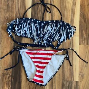Never Worn* American Flag Bikini